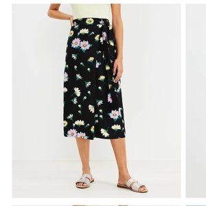 FLORAL WRAP MIDI SKIRT LOFT